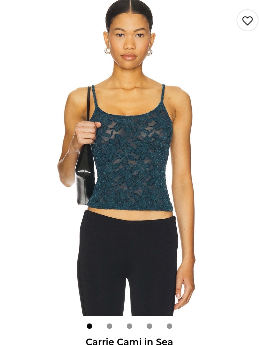 Lioness Sea Green Lace Cami Tank Top